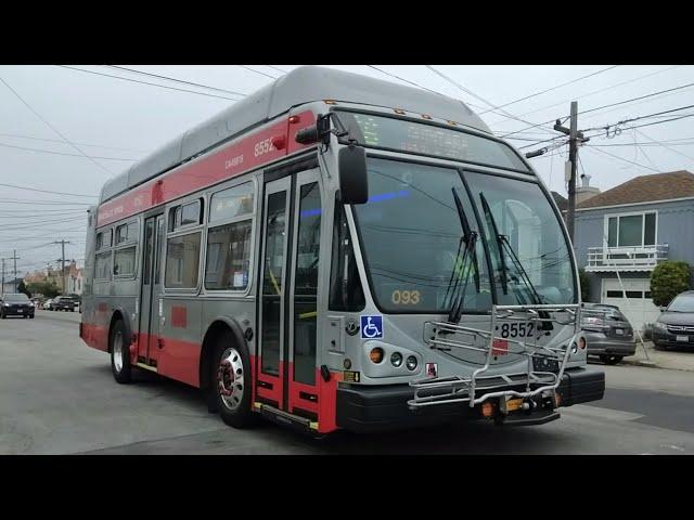 SF Muni 2022 ENC E-Z Rider II BRT HEV 30' #8552 on Route 66 Quintara