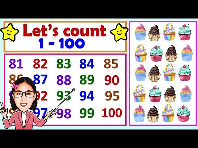 Learn how to count from 1 - 100  || Counting numbers 1 to 100 || Counting tutorial for kids.