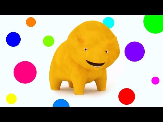 Learn with Dino the Dinosaur: ice creams, cakes, backpacks, trampolines, balls... | Learn in english