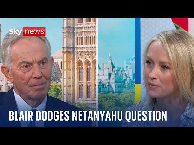 Sir Tony Blair dodges Netanyahu question as former PM talks to Sky News about new book