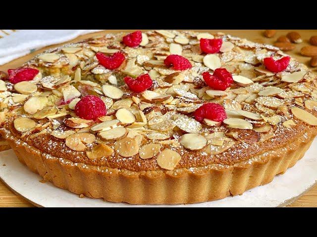 Delicious raspberry frangipane tart/ تارت اللوز والتوت