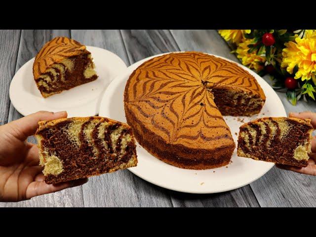 Tea Time Marble Cake Recipe | Tea Cake Recipe By Tasty Food With Maria | Homemade Tea Cake