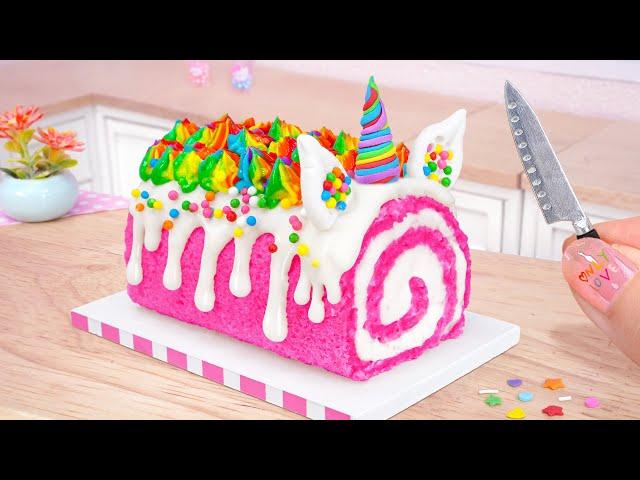 Unicorn Cake Roll  How To Make Softest Miniature Sponge Roll Cake Best of Mini Cakes