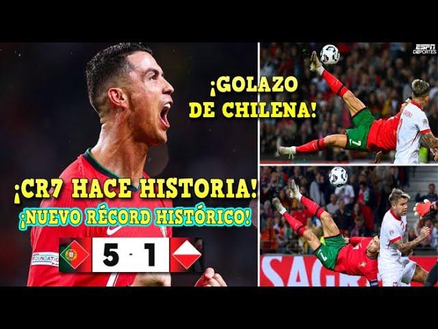 GOLAZO HISTORICO de CRISTIANO RONALDO ¡DE CHILENA! RÉCORD HISTORICO GOLEADA de PORTUGAL vs POLONIA