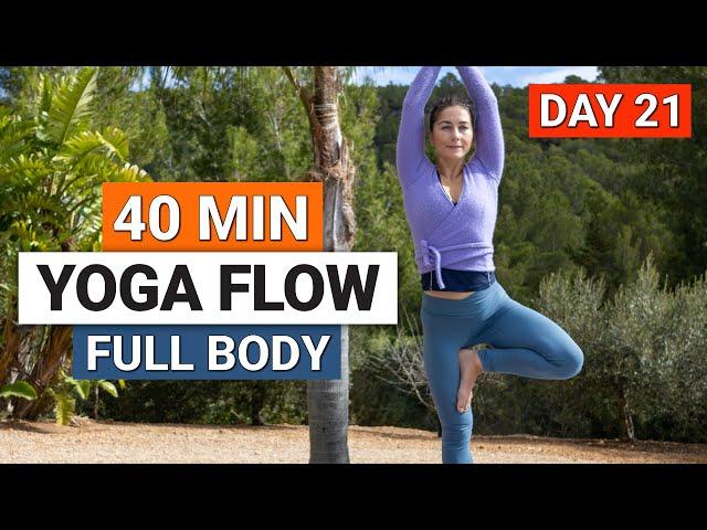 40 Min Full Body Yoga Flow International Yoga Day | Day 21 - 30 Day Improvers Yoga Challenge