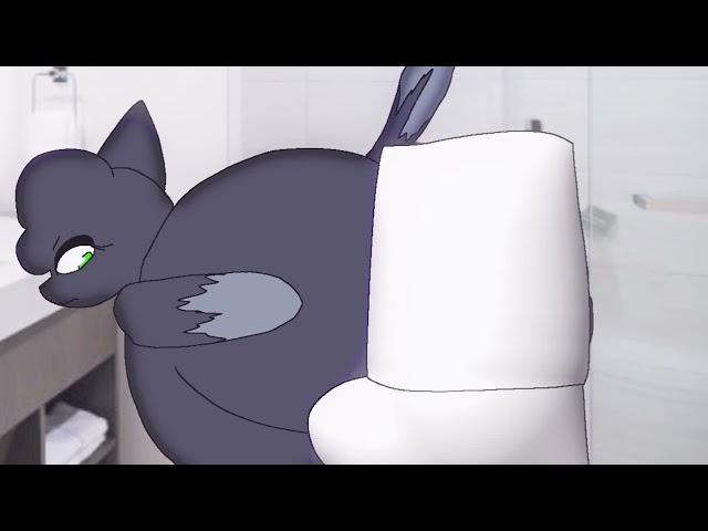 Cat furry fills up the toilet so... (reupload)