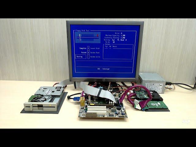 Проверка и тест Флоппи дисковода 5.25" программой Floppy Disk Test