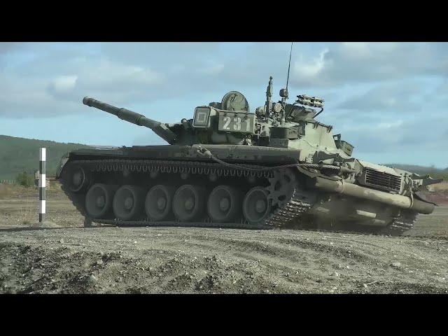 T-80 tanks of the Northern Fleet of Russia