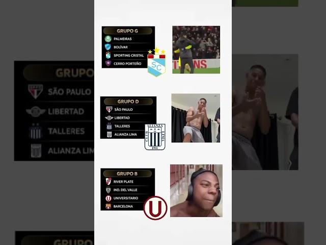 GRUPOS DE EQUIPOS PERUANOS EN LA LIBERTADORES #alianzalima #universitario #sportingcristal #futbol