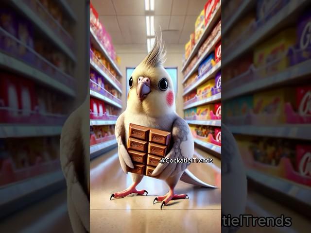 Totally Hooked on Chocolate!  #funny #parrot #cockatiel