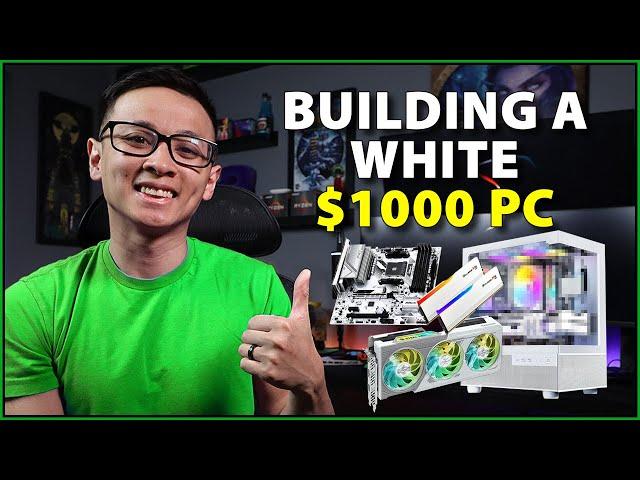 🟢 Building a $1000 White RX 9060 XT Gaming PC!