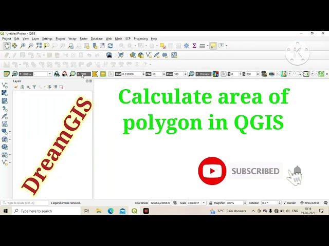 Calculate Area of Polygon in QGIS//Creates Field//Change sq.cm. to sq.km.