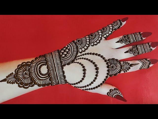 Easy simple Mehndi design||latest back hand Mehndi design||jewellery mehndi design for hand||