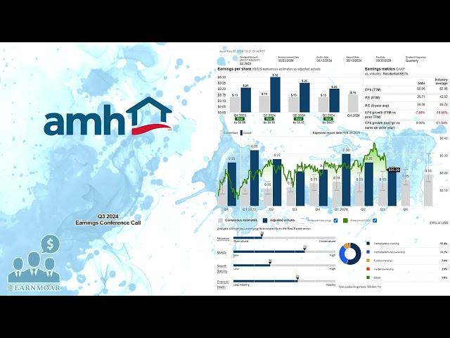 $AMH American Homes 4 Rent Q3 2024 Earnings Conference Call