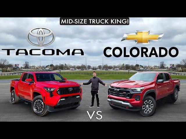 MIDSIZE TRUCK BATTLE! -- NEW 2024 Toyota Tacoma vs. Chevy Colorado: Comparison