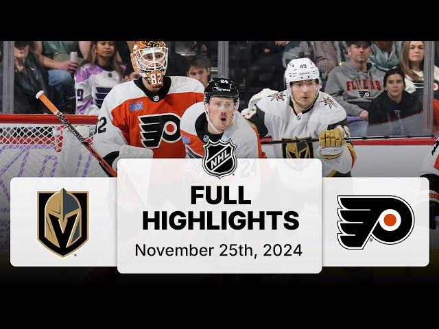 NHL Highlights | Golden Knights vs. Flyers | November 25, 2024