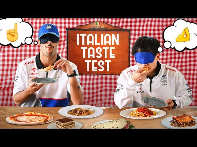 Daniel Ricciardo vs Yuki Tsunoda vs Italian Food | Italian Food Tasting Test