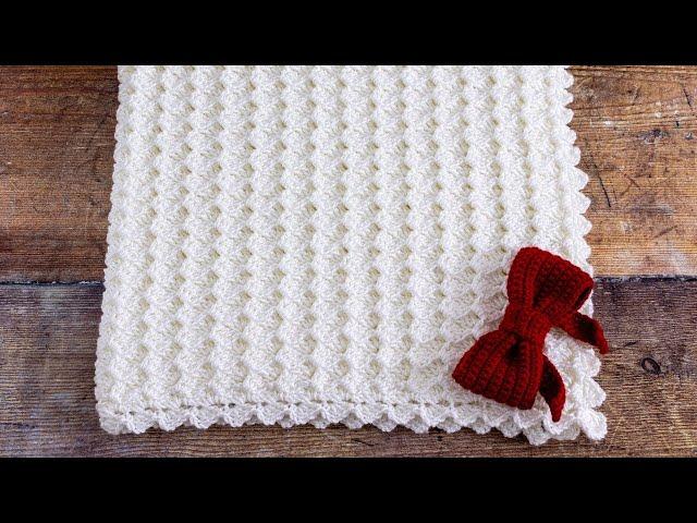  BEAUTIFUL Shell Stitch Crochet Baby Blanket Pattern (1 Row Repeat Only!) 