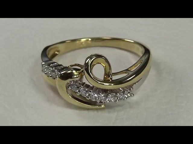 Two Tone Diamond Heart Ring