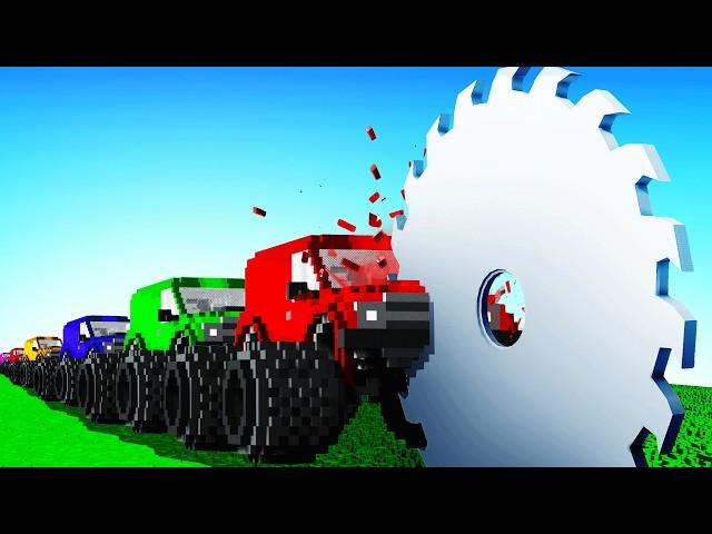 CARS vs GIANT SAW