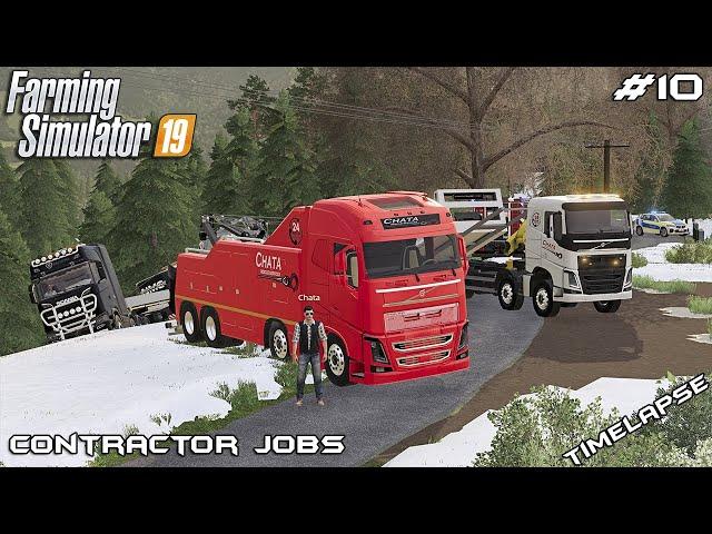 HARDEST recovery, TRUCK slid down the mountain | Contractor Jobs | Farming Simulator 19 | Episode 10