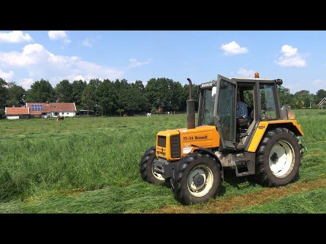 Maaien met Renault TX 75-34 en Krone AM 283 S Easy-Cut (2016)