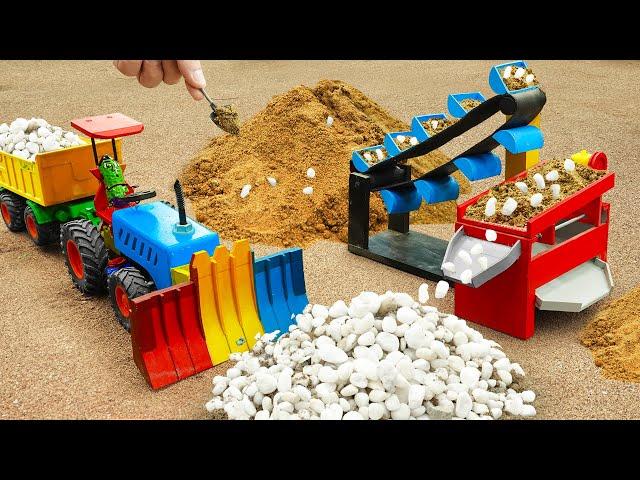 Diy tractor mini Bulldozer making Road Construction | diy Sand vs Gravel Screening Machine | HP Mini