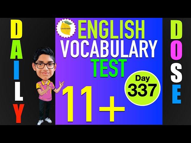 (337) English Words Test for Beginners | 11 plus english vocabulary | #Lessonade #shorts