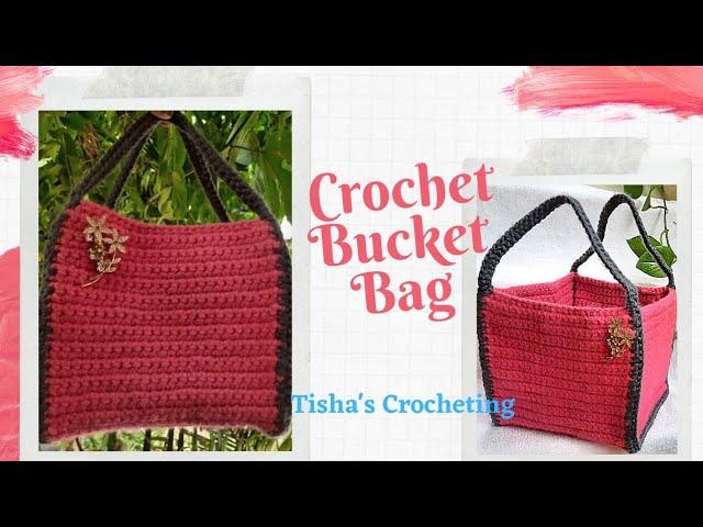 Crochet bucket bag/Crochet square bucket bag