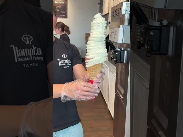 I tried to eat the BIGGEST ICE CREAM CONE ever! 5 POUNDS! #giantcone