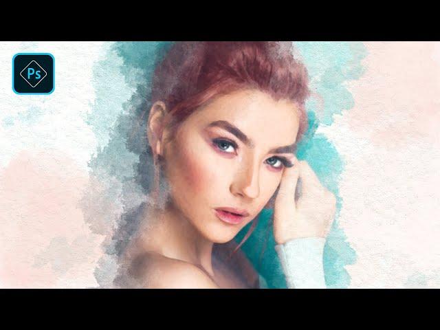 Create a Watercolor Portrait in Photoshop - WaterColor Painting Tutorial