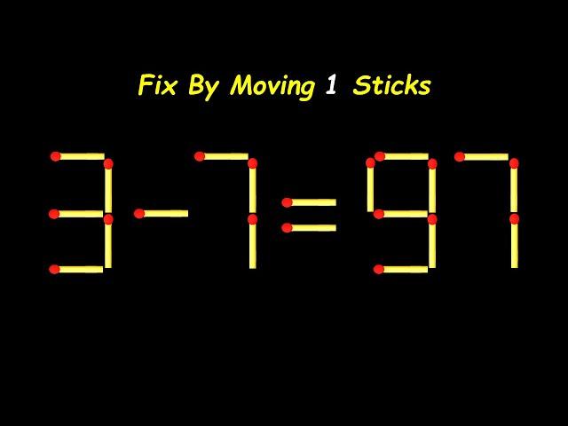 USA | Fix The Equation by moving 1 stick | Improve IQ | Matchstick Puzzle