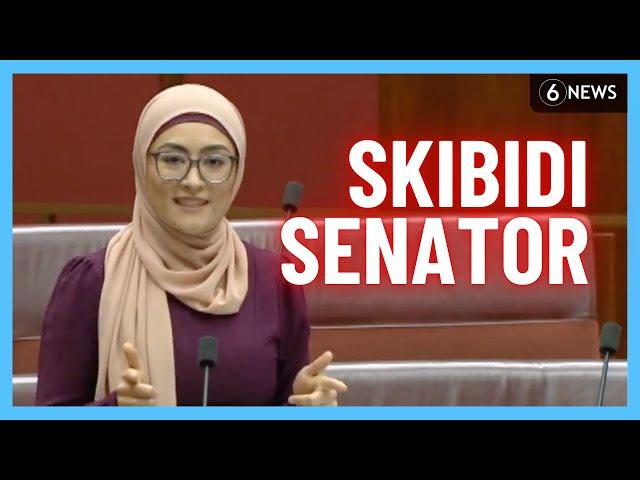 Senator delivers 'BRAINROT' speech in parliament: "Skibidi!" | 6 News