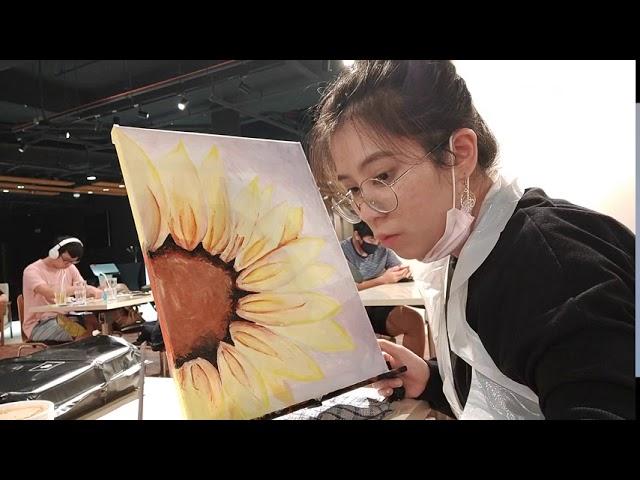 Sunflower Canvas Art Acrylic Painting  太阳花/向日葵帆布艺术丙烯酸画