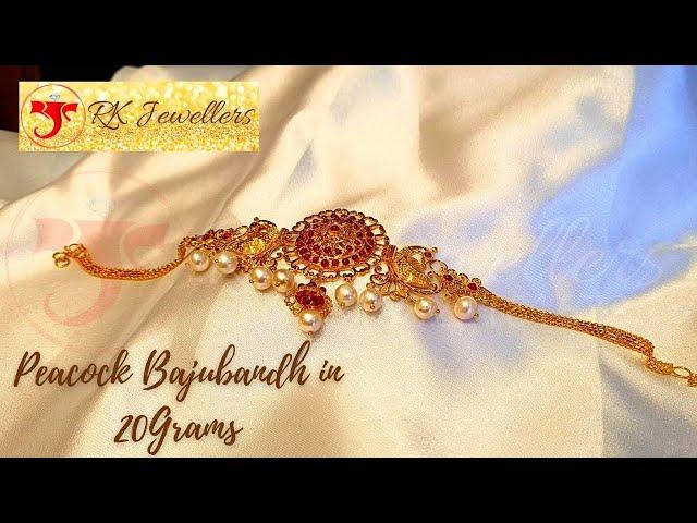 Beautiful Peacock Bajubandh in just 20 grms by RK Jewellers - Goa's Best