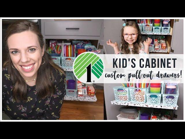 Kids Cabinet Pull-out Drawer Kitchen Makeover on a Budget