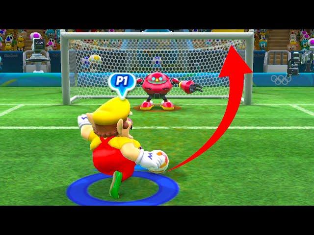 Mario & Sonic Rio 2016 Football:Team Wario vs Team Sonic, BowserJr ,Peach & DK in a Fierce Showdown!