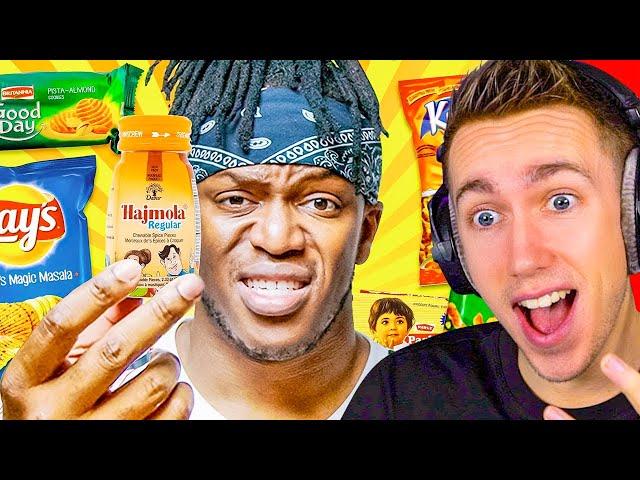 Reacting To KSI Trying Indian Snacks!