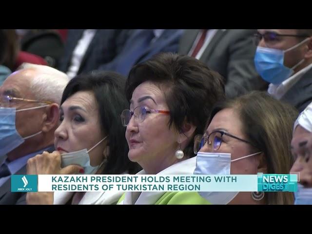 Kazakh President holds meeting with residents of Turkistan region. Jibek Joly TV