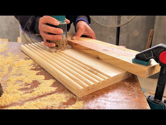 Handcrafted DIY Makeup Vanity Table // Masterful Woodworking Skills with a Router