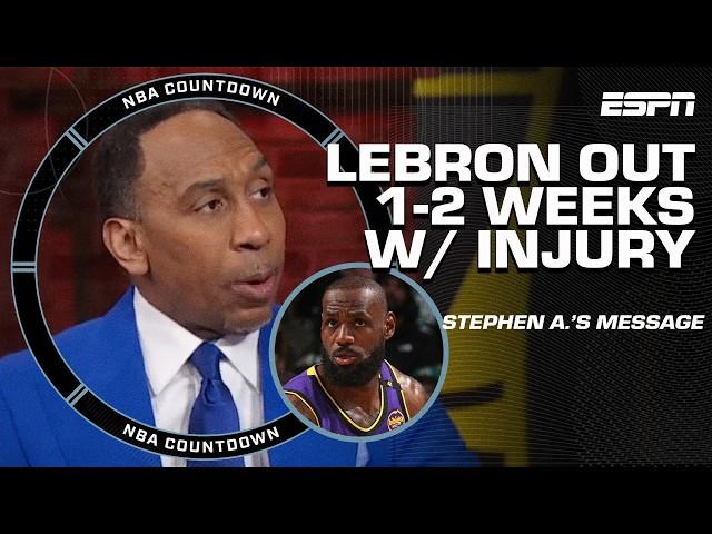  LEBRON TO MISS 1-2 WEEKS  Luka Doncic TAKE THE BULL BY THE HORNS ️ - Stephen A. | NBA Countdown