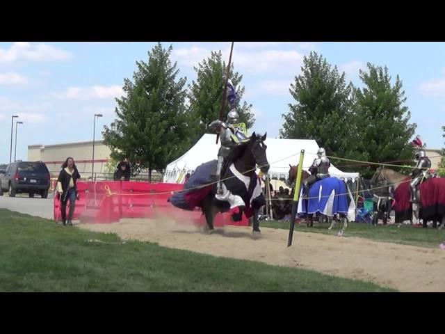 Jousting Steve Hemphill and Stacy Wasson joust during Festival of the Horse and Drum