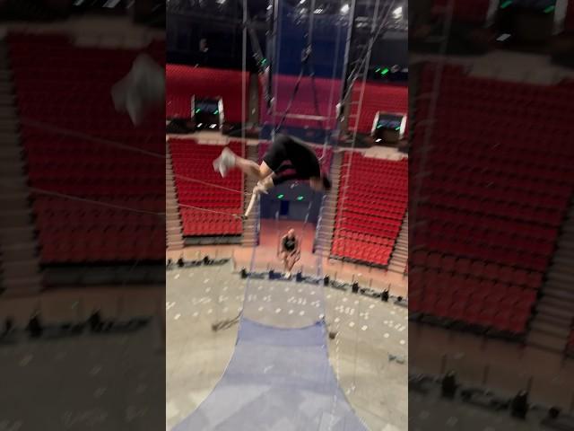 Triple somersaults, Hard fall #gym #circus #extreme #acrobatics #trampoline #aerial #acro