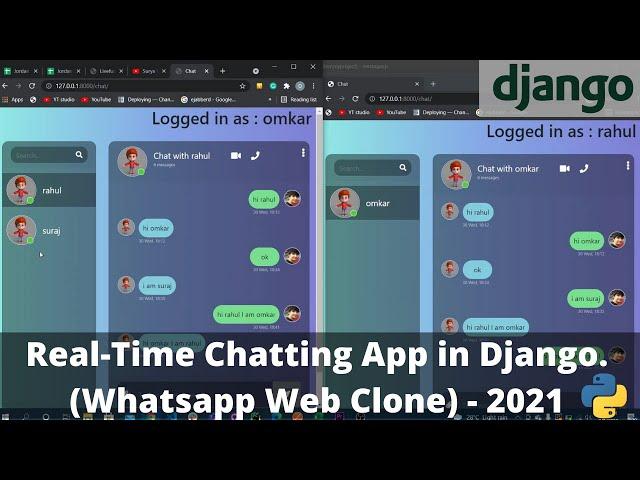 How to create Real-Time Chatting App in Django(Whatsapp Web Clone) || 2021 | The Codrammers | Part-1