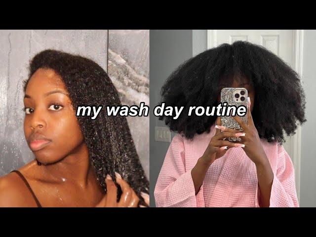 WASH DAY ROUTINE FOR MOISTURE ON THICK DRY NATURAL HAIR (type 4) ‍️