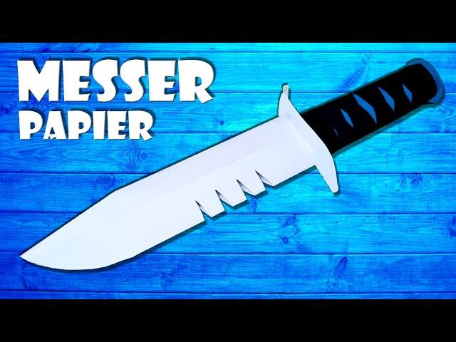 Messer basteln Spielzeug Jagdmesser aus Papier - paper hunting knife DIY craft [4K]