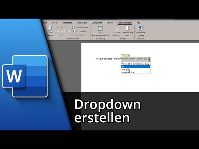 Dropdown in Word einfügen  Tutorial