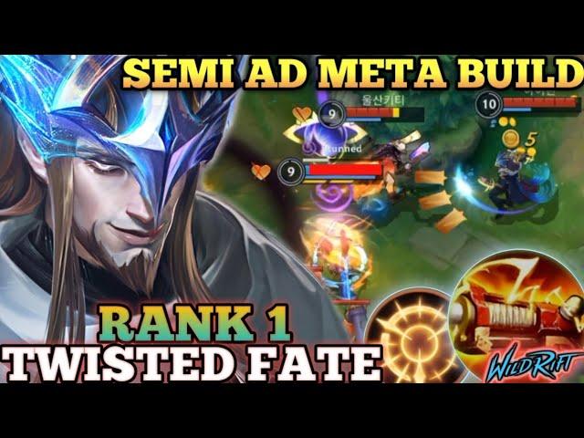 TWISTED BRUTAL ONE SHOT CARD DMG! SEMI AD META BUILD - TOP 1 GLOBAL TWISTED FATE BY 아이린 - WILD RIFT