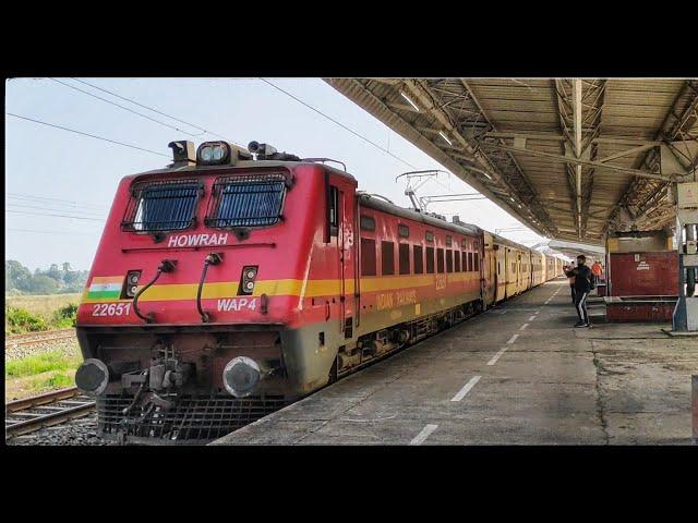 Aggressive Howrah WAP4 With Howrah Jabalpur Shaktipunj Express Skipping Baruipara Station..