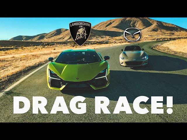 MIATA vs LAMBORGHINI - This Drag Race Is WAY Closer Than You Think